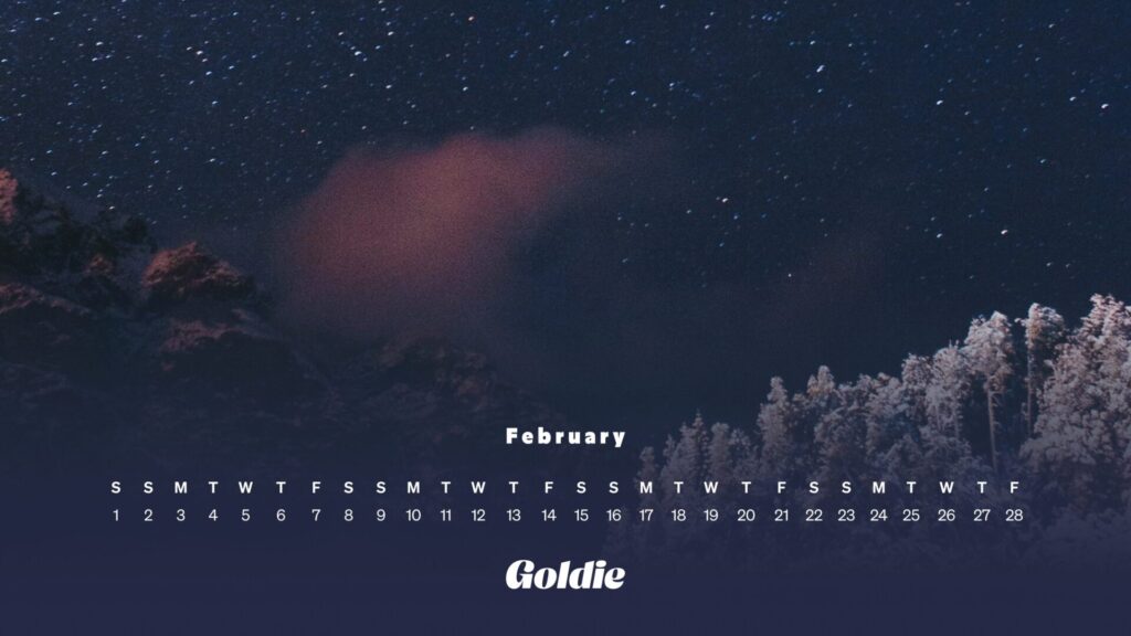 Serene night calendar wallpaper desktop