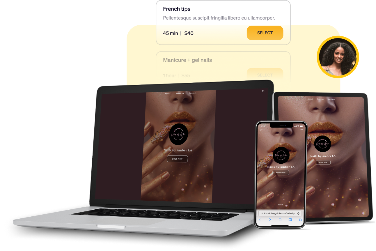goldie online booking devices