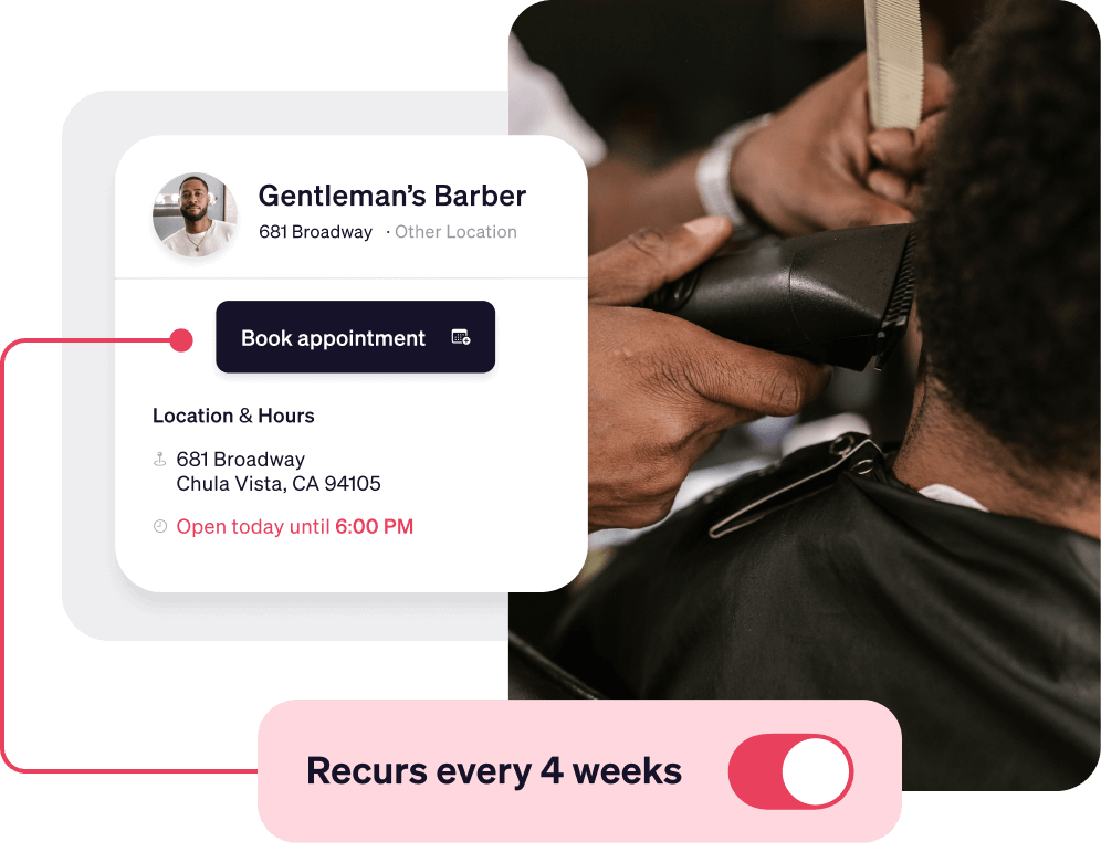 Goldie barber scheduling app: recurring appointments