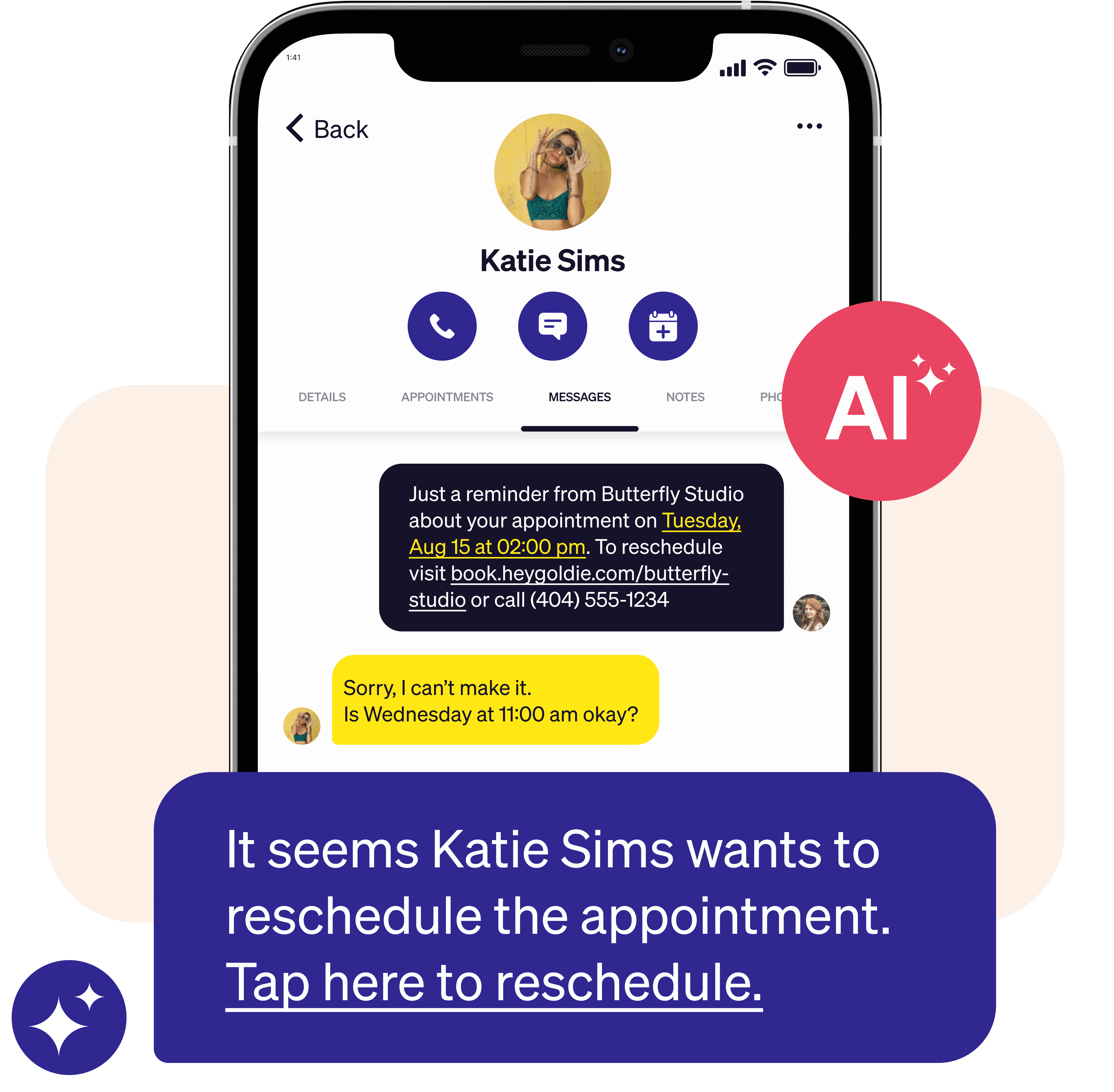 Goldie AI assistant: client interpretation