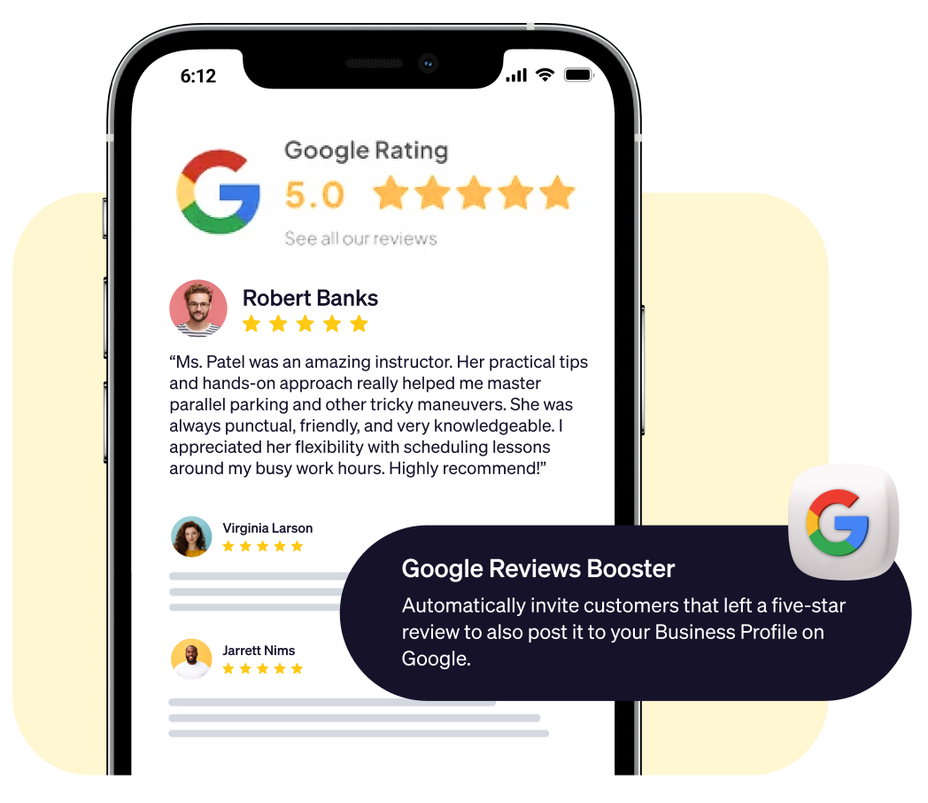 Goldie Google reviews booster for driving instructors